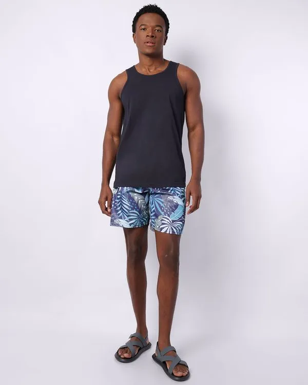 Bermuda Surf Masculina Reta Estampada Azul G