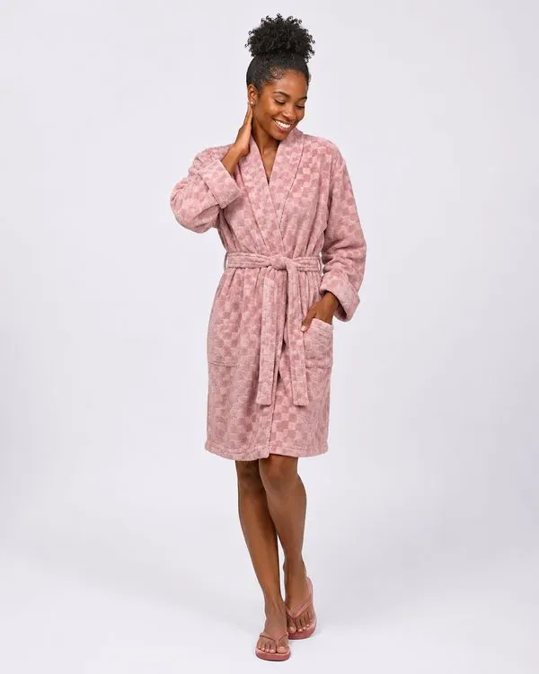 Roupão Kimono Atlântica Microfibra Estampado Rosa M