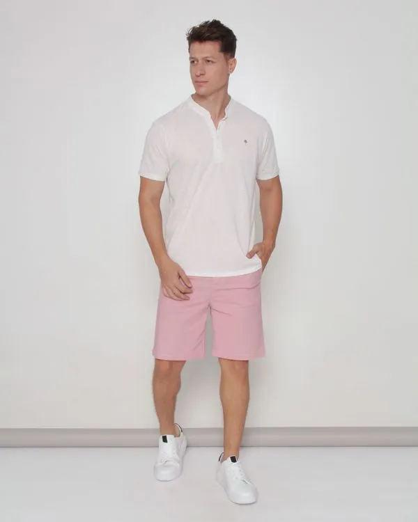 Bermuda Sarja Masculina Reta Com Bolsos Rosa 44
