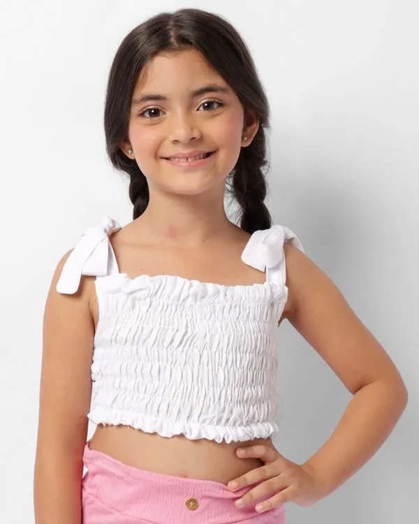 Regata Infantil Cropped Viscose Lastex Branca 8