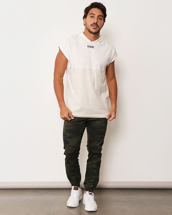 Calça Jeans Color Masculina Vizzy Jogger Camuflada Verde P