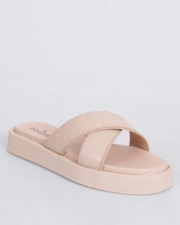 Sandália Feminina Flatform Donatta Tiras Cruzadas Off White 39