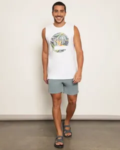 Bermuda Surf Masculina Gangster Reta com Recortes Cinza M