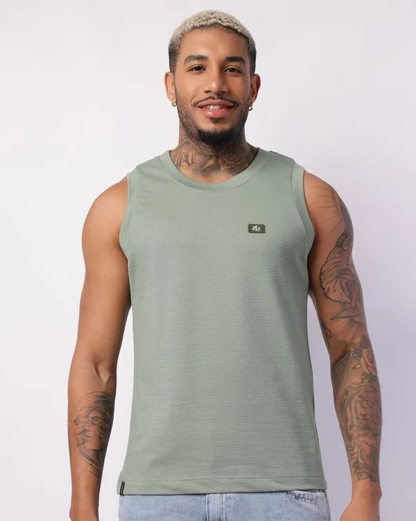 Regata Masculina Texturizada Verde GG
