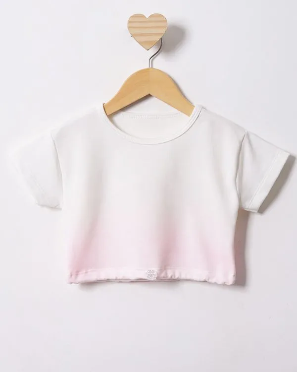 Blusa Bebê Cropped Com Ajustador Na Barra Off White 2