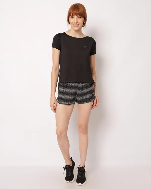 Short Fitness Feminino Curto Fitter Estampado Preto P