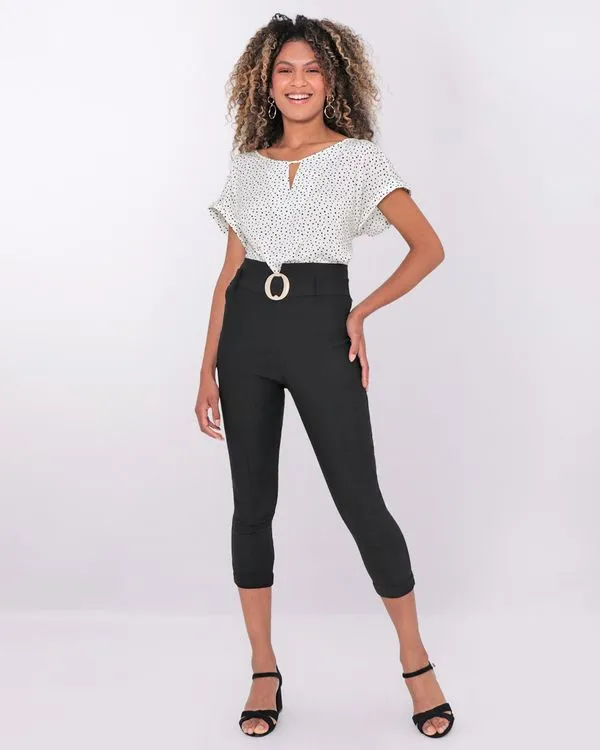 Calça Feminina Bengaline Clochard Preta M