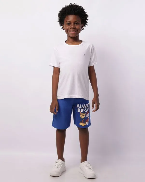 Bermuda Infantil Moletinho Reta Patrulha Canina Azul 4