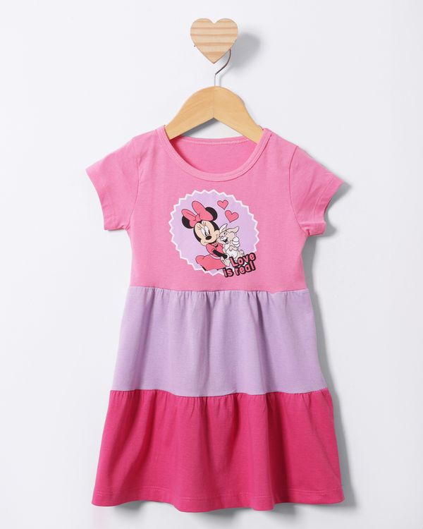 Vestido Bebê Curto Disney Minnie Três Marias Rosa 2