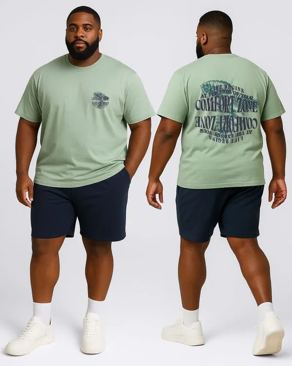 Camiseta Plus Size Masculina com Estampa Manga Curta Verde G4