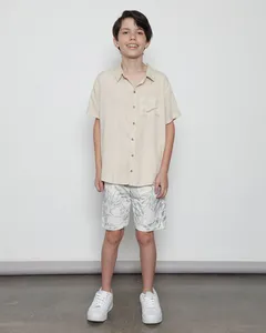 Bermuda Juvenil Reta Com Bolsos Estampada Off White 12