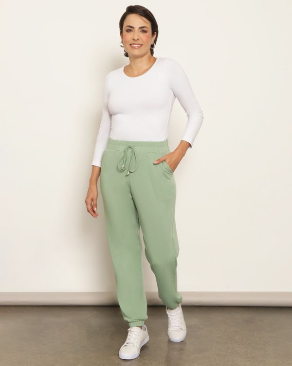 Calça Feminina Jogger Com Cordão Verde M