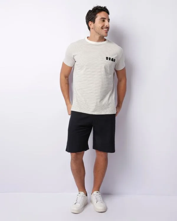 Bermuda Masculina Texturizada Com Cordão Preta M