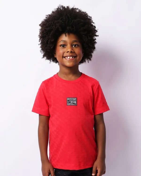 Camiseta Infantil Texturizada Manga Curta Vermelha 6