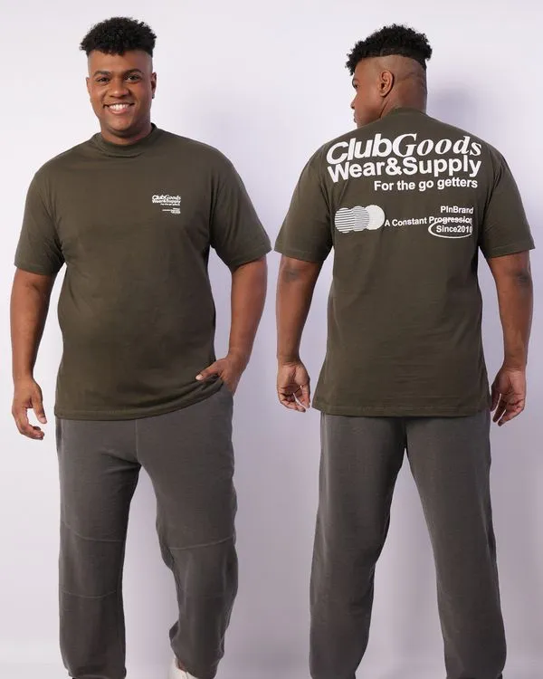 Camiseta Plus Size Masculina Estampa Frente E Costas Verde G2