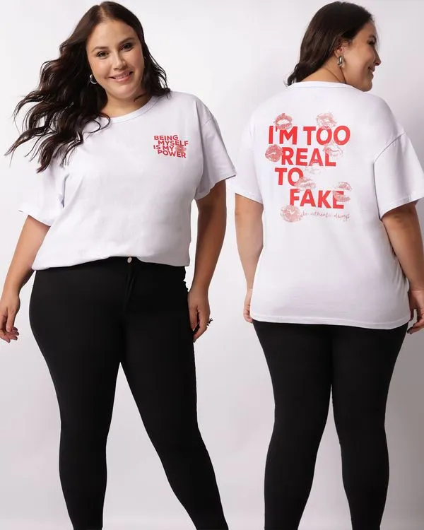 Camiseta Plus Size Feminina Estampa Manga Curta Branca G2