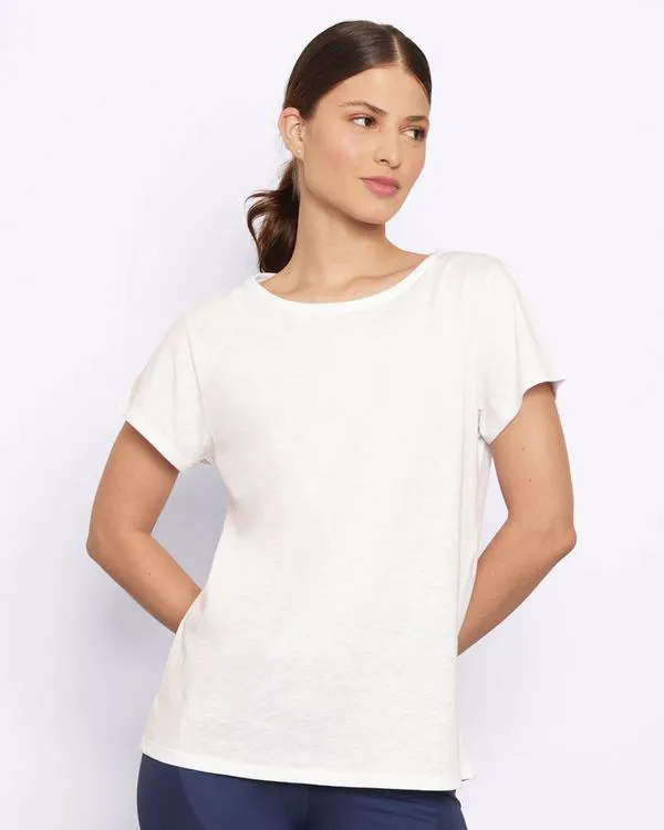 Blusa Fitness Feminina Fitter Manga Curta Branca M
