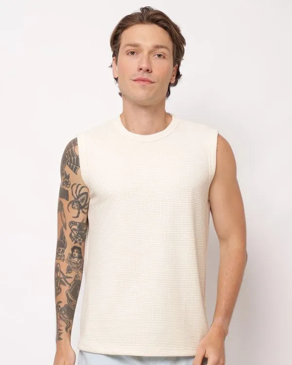 Regata Masculina Texturizada Off White G