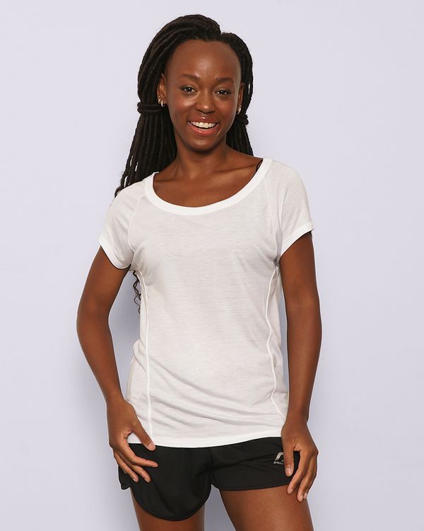 Blusa Fitness Feminina Fitter Mullet Recorte Frontal Branca G