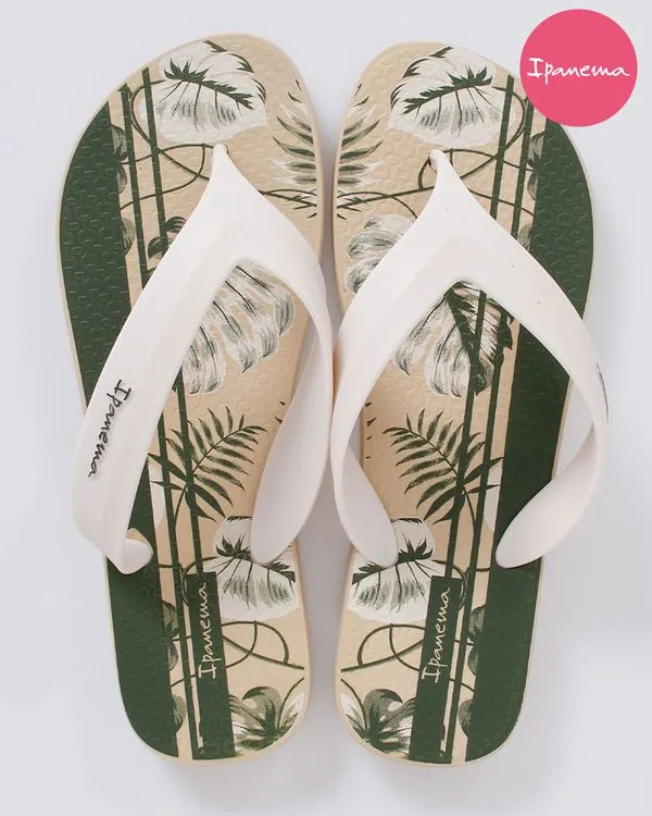 Chinelo Ipanema Masculino Folhagem Bege Médio 43/44