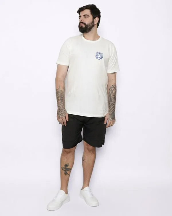 Bermuda Plus Size Masculina Reta Bolsos Com Zíper Preta G3