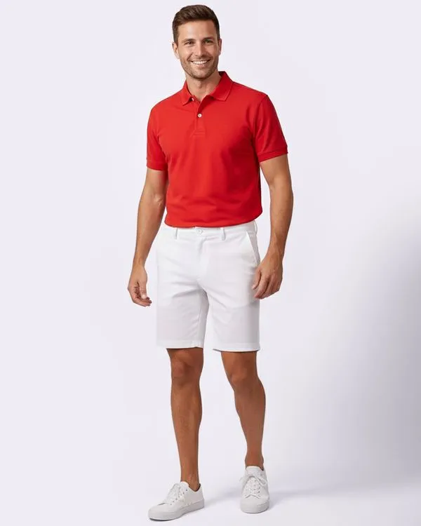 Bermuda Masculina Reta Viscose com Linho Branca G