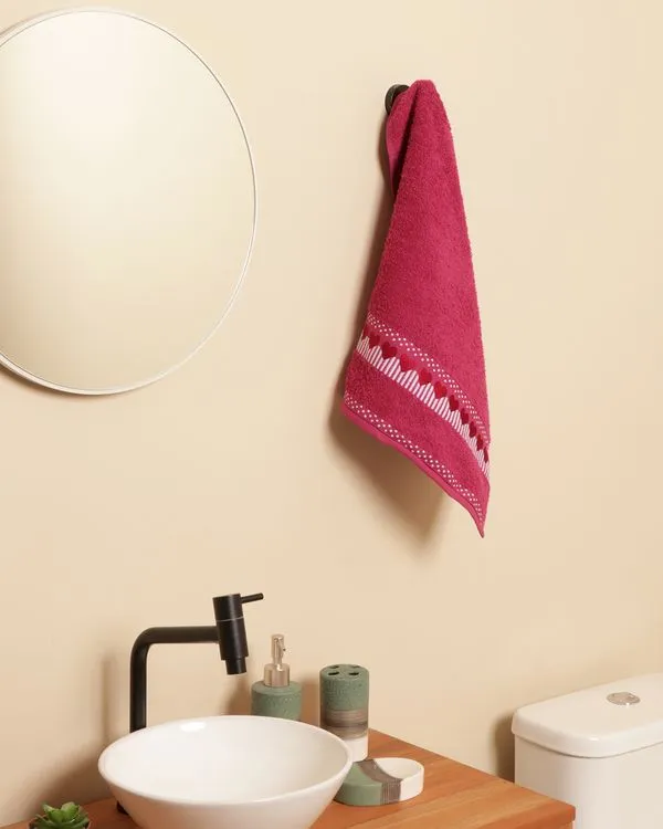 Toalha De Rosto Olinda 70cm x 50cm Amare Rosa Escuro UN