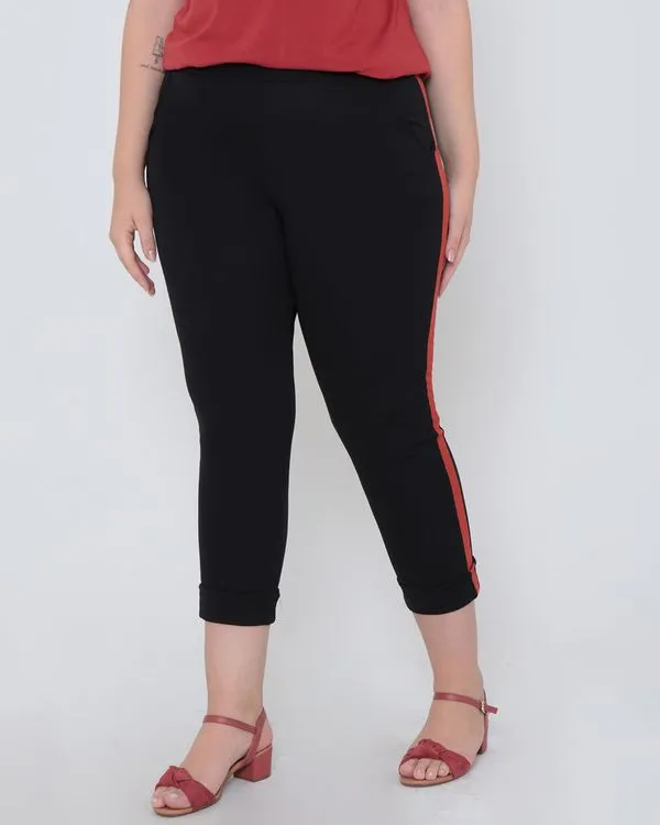 Calça Feminina Plus Size Malha Preta G1