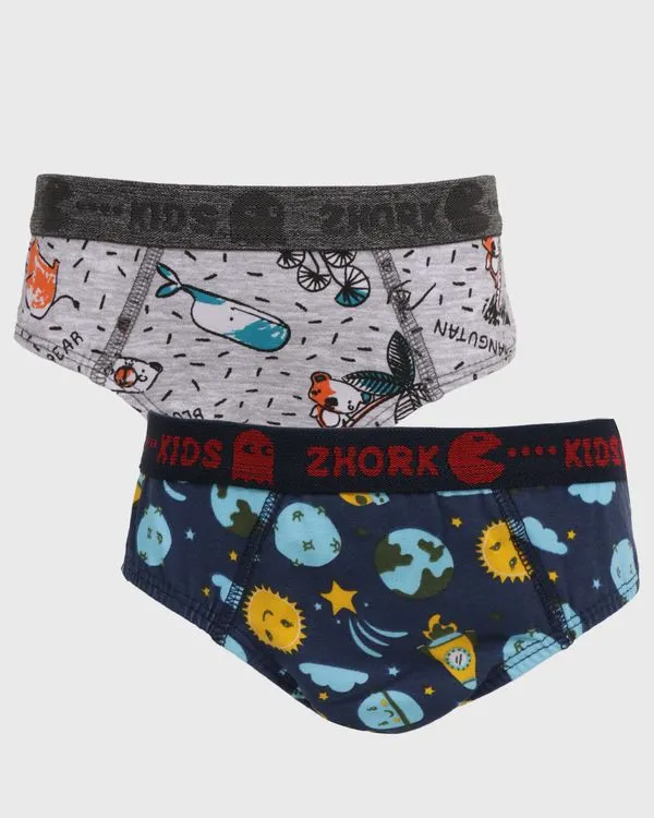 Kit 2 Cuecas Infantil Slip Estampa E Cores Sortidas 2