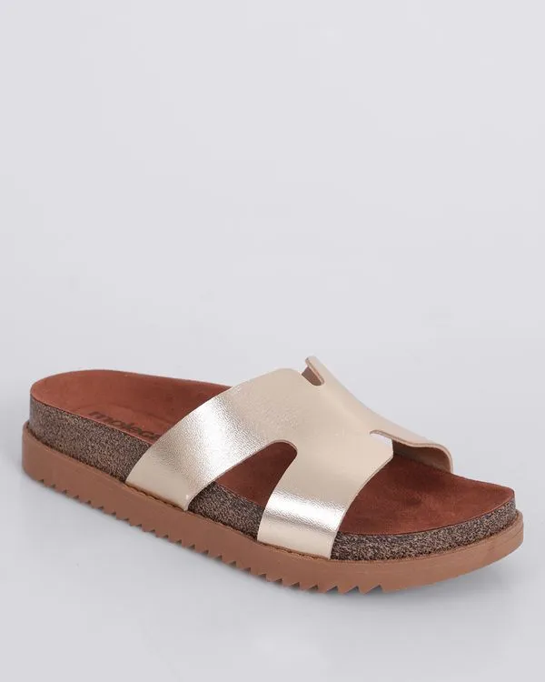 Sandália Feminina Flatform Moleca Dourada 35