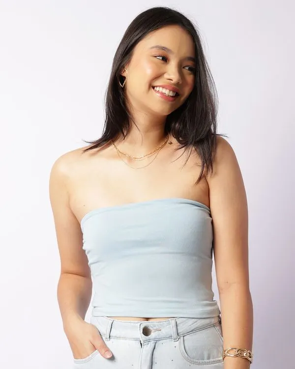 Blusa Feminina Cropped Tomara Que Caia Azul PP