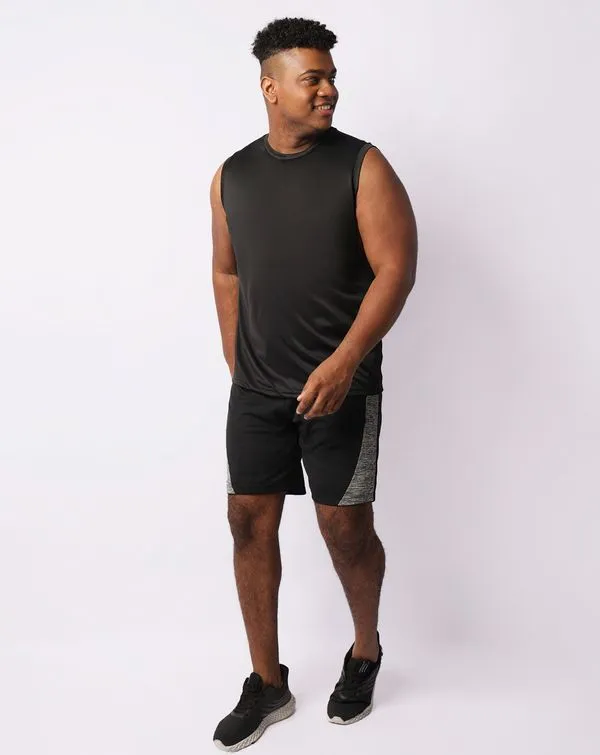 Bermuda Esportiva Plus Size Masculina Com Recortes Preta G2