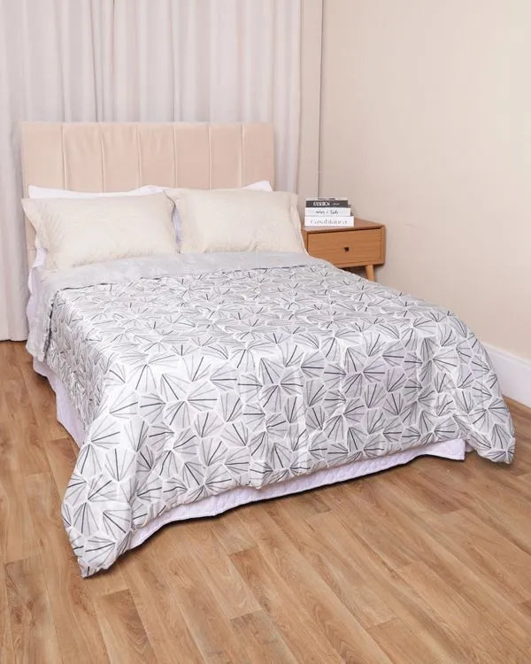 Edredom Casal Andreza 180cm x 200cm Dupla Face Estampado Cinza UN