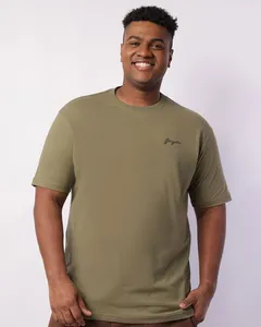 Camiseta Plus Size Masculina Gangster Manga Curta Verde G3