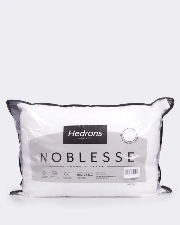 Travesseiro Hedrons Nobless Tecido Jacquard Luxo 50cm X 70cm Branco UN