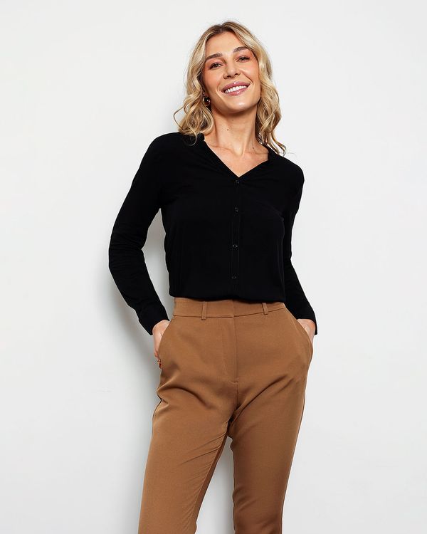 Camisa Feminina Viscose Estampa Floral Preta G