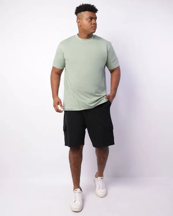 Bermuda Plus Size Masculina Cargo Cordão Preta G1