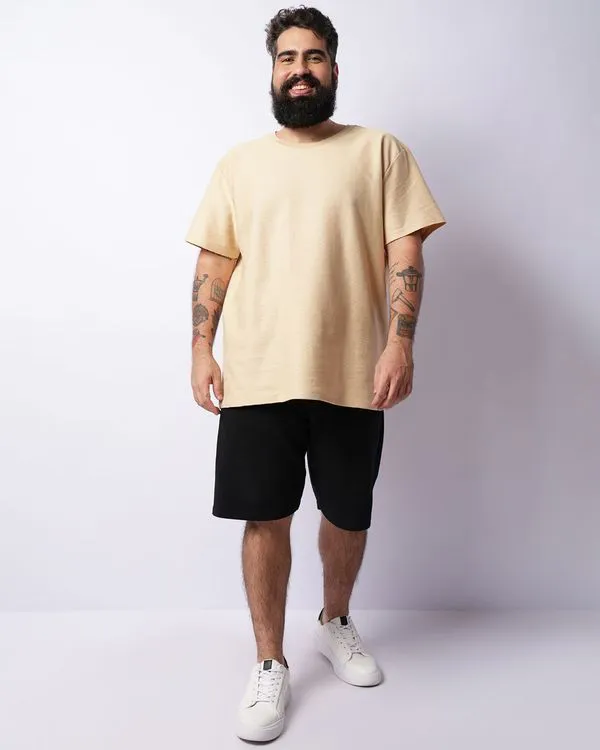 Bermuda Plus Size Masculina Reta Texturizada Preta G3