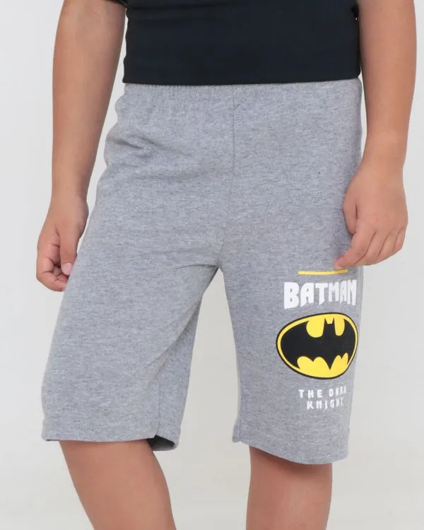 Bermuda Infantil Moletinho Estampa Batman Liga Da Justiça Cinza 10