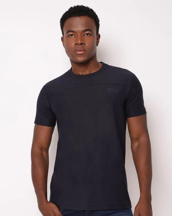 Camiseta Masculina Gangster Texturizada Manga Curta Preta GG