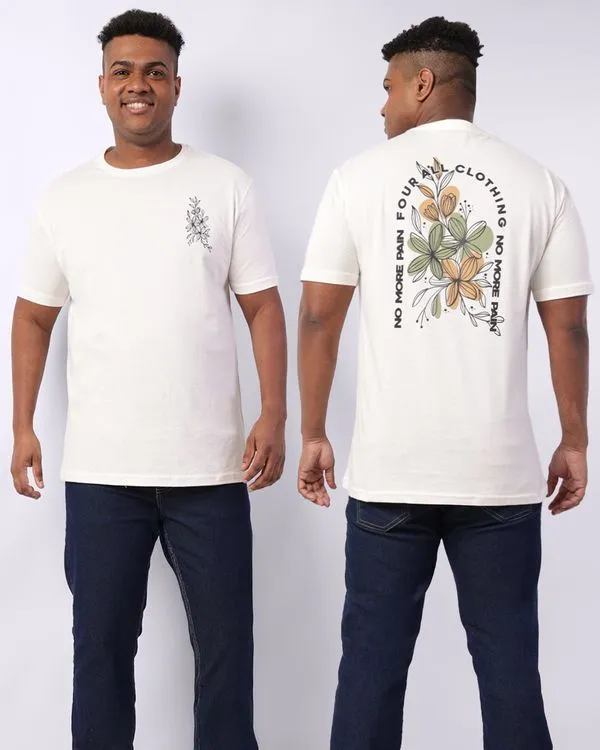 Camiseta Plus Size Masculina Estampa Frente e Costas Off White G2