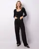 Calça Feminina Poliviscose Reta Com Pregas Fivela Preta GG