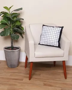 Almofada Velvet Suede 40cm x 40cm Estampa Geométrica Preta UN