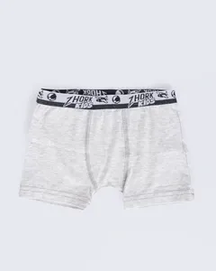 Cueca Boxer Infantil Lisa Mescla Cinza Claro 6