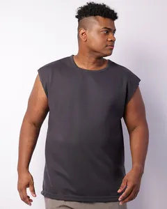 Regata Plus Size Masculina Texturizada Cinza G3