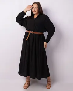 Vestido Chemise Plus Size Feminino Midi Berry & Co. Preto G3