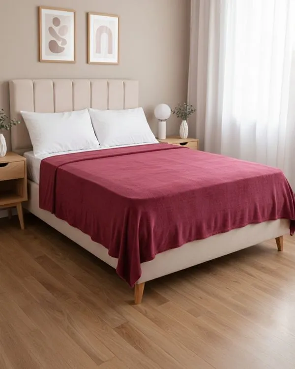 Manta Queen Fleece Ultra Soft Andreza Vinho UN