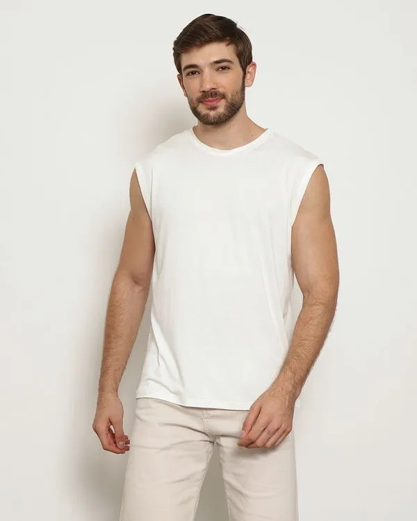 Regata Masculina Lisa Viscose Off White GG