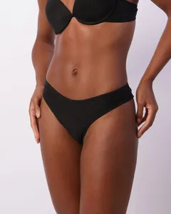 Calcinha Feminina Fio Duplo Textura Corações Preta M