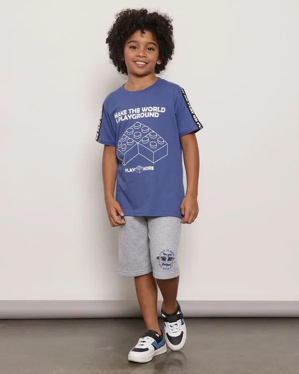 Bermuda Infantil Moletinho Estampa Skate Cinza 6